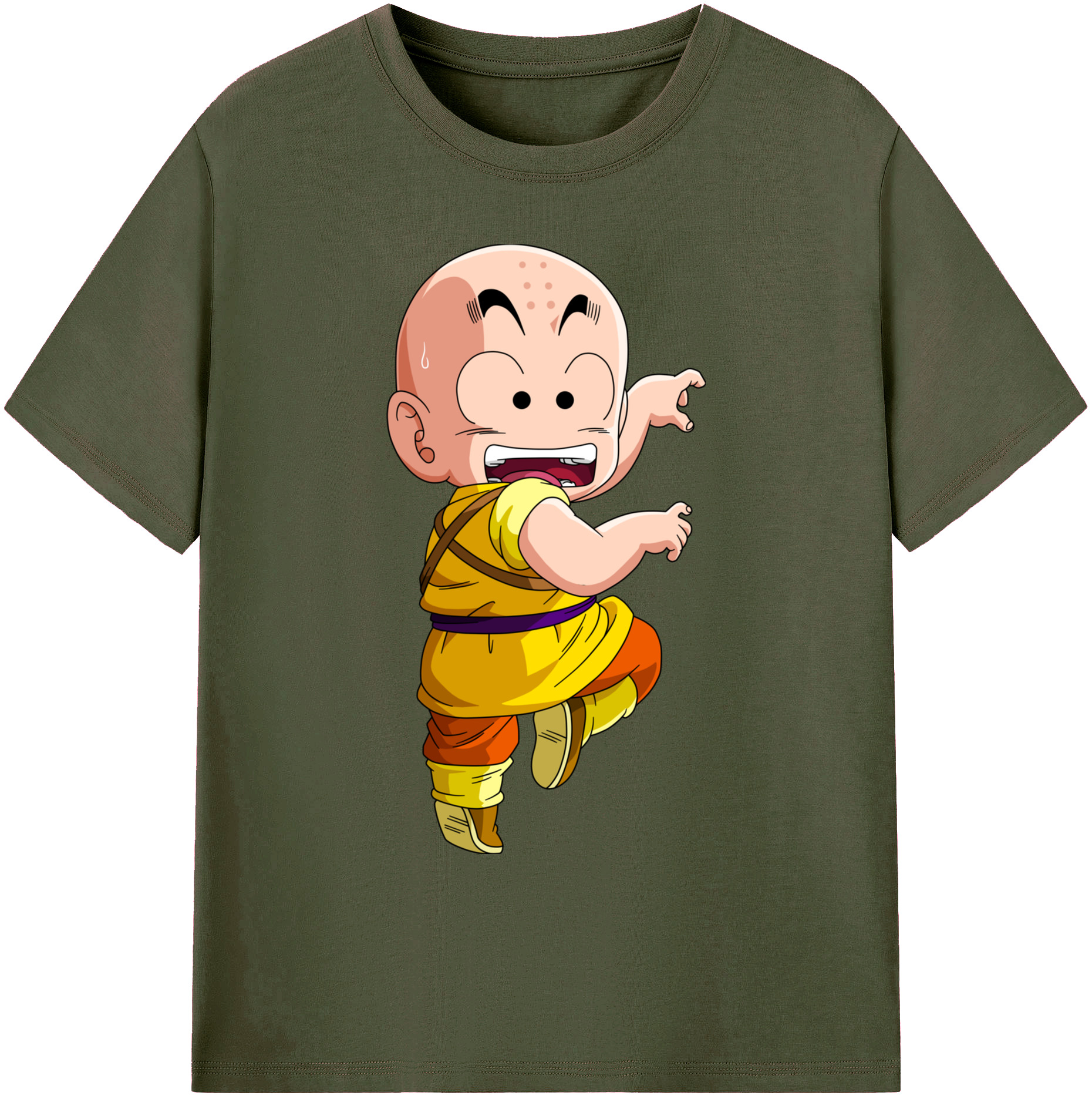 （画像用） ドラゴンボール クリリン DRAGON BALL krillin 綿100％ メンズ半袖Tシャツ｜肌触りやわらか＆通気性